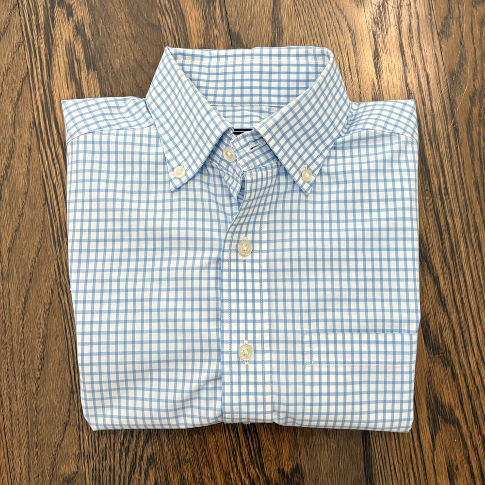 Vineyard Vines Light Blue Checkered Dress Shirt